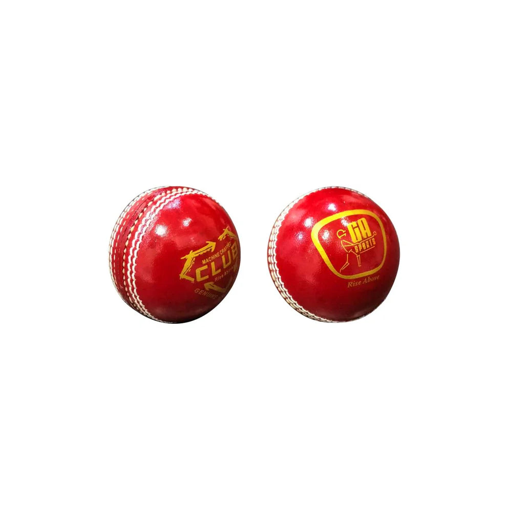 GA Club Cricket Ball 4pcs Leather - Red
